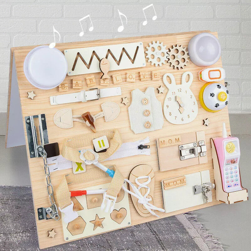 Montessori Busy Board - Wooden Sensory Board
