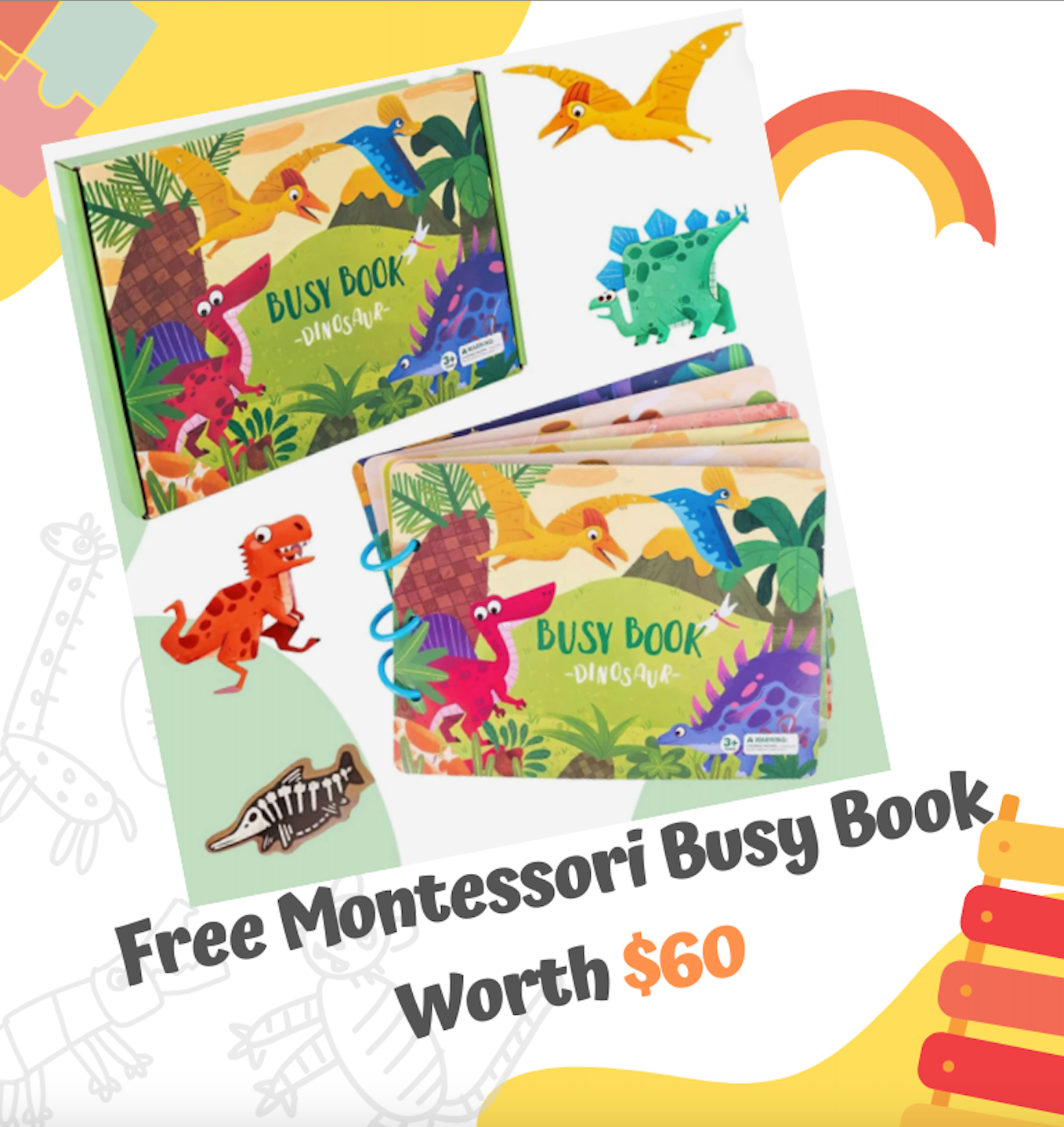 Montessori Busy Board - Wooden Sensory Activity Board