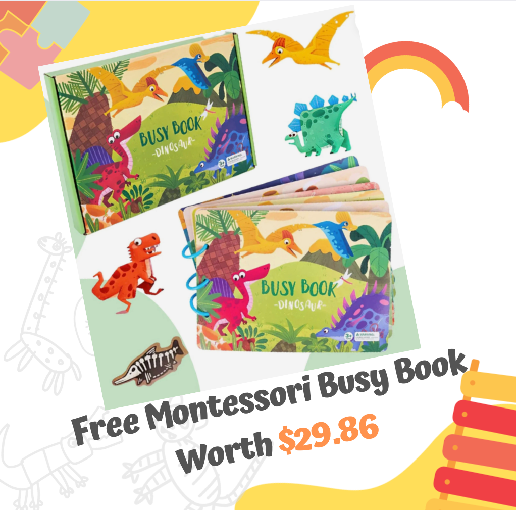 MontiMeadow™ Montessori Busy Board For Kids - Learn and Play Anywhere