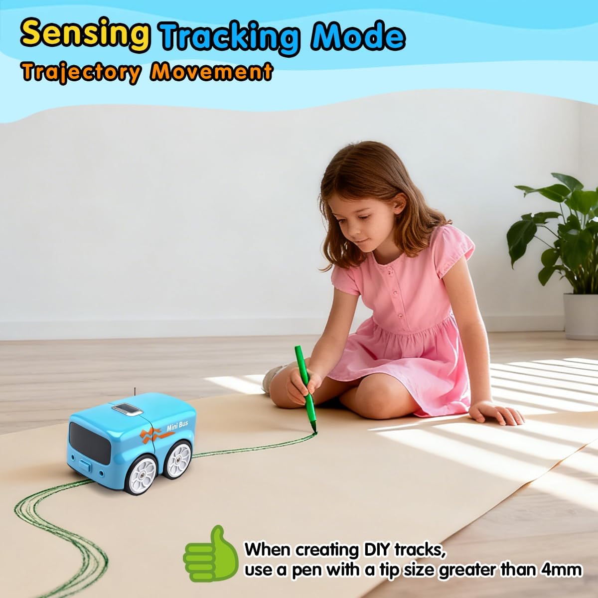 Smart RC bus for toddlers LED face display screen-free toy