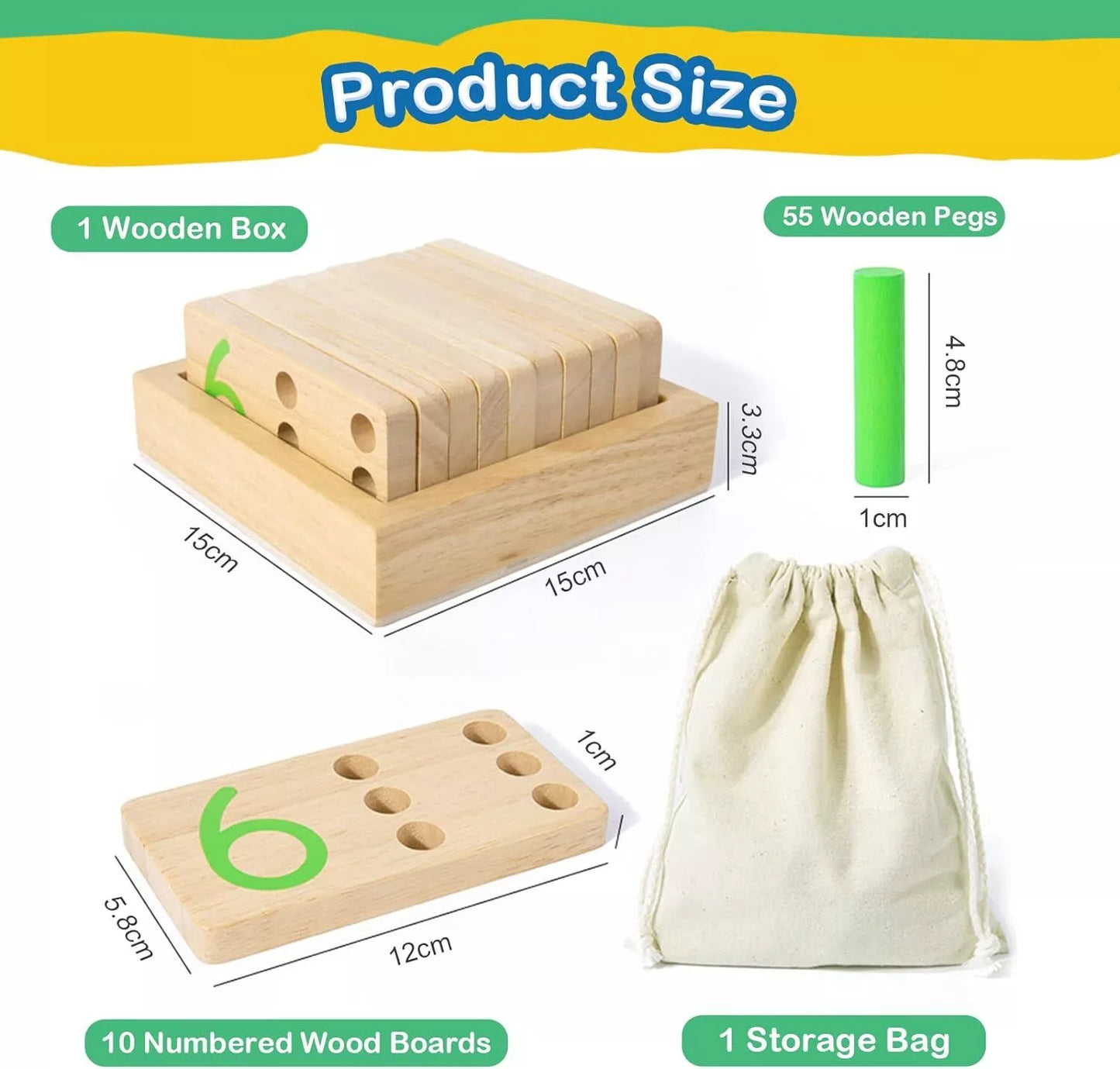 Montessori Wooden Counting Peg - Number Counting Stick Board