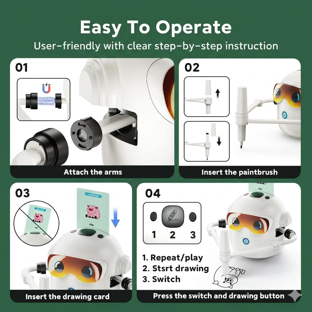 Meadow Bot™ screen-free drawing robot for kids