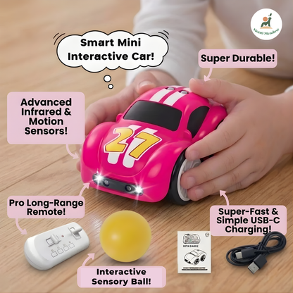 MontiMeadow pink RC car smart interactive toy for kids