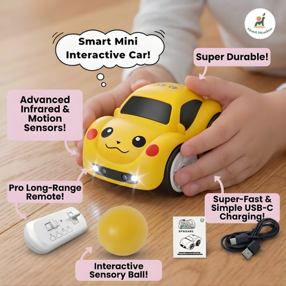 MontiMeadow yellow RC car 5 play modes toddler toy